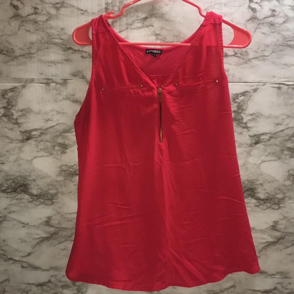 Red Express Zip Up Tank Top